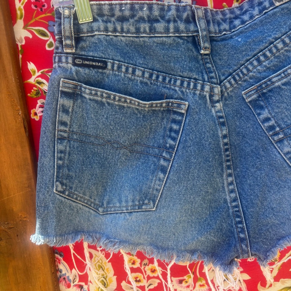 Vintage Patchwork Embellished Denim Cutoff Short Shorts - Picture 6 of 11